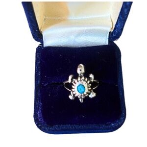 Vintage Blue Stone Turtle Ring
